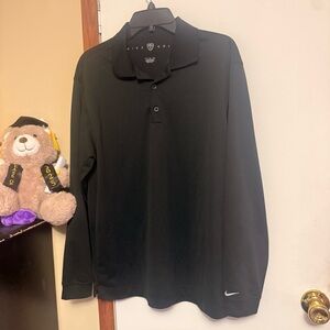 Nike Black Long-Sleeve Polo Shirt